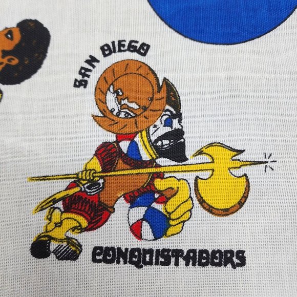 RARE Vintage 60’s 70’s ABA American Basketball Association Fabric 108" x 90" - Picture 7 of 10